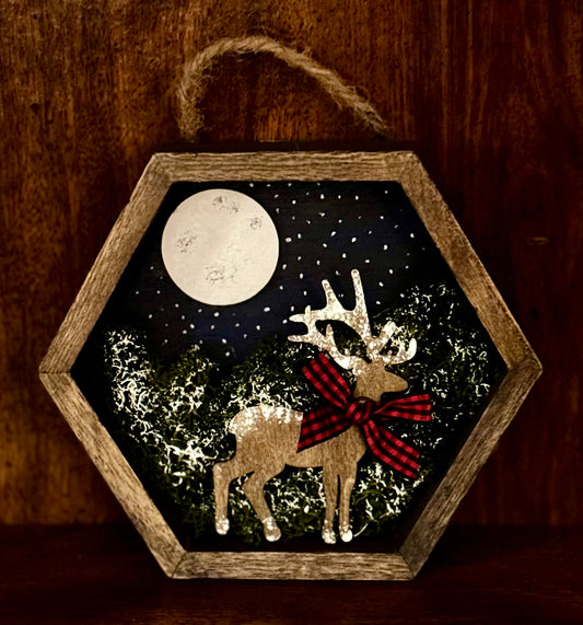 Handmade Deer in the Moonlight Ornament