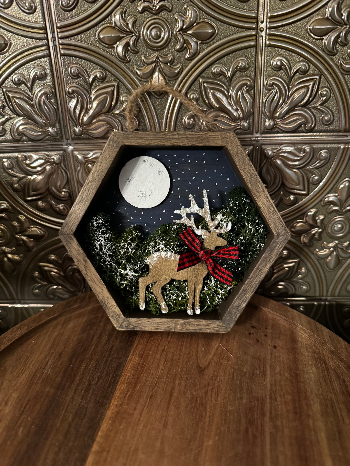 Handmade Deer in the Moonlight Ornament