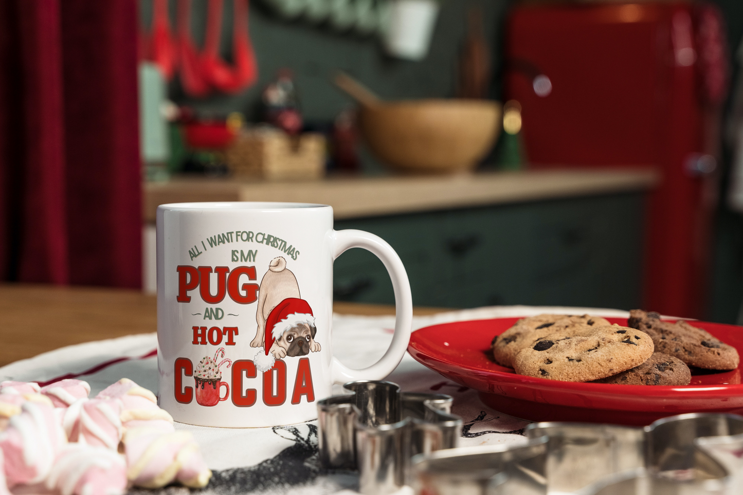 Christmas Pug Cocoa Mug