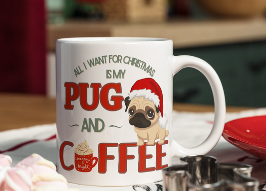 Pug Christmas Coffee Mug 1
