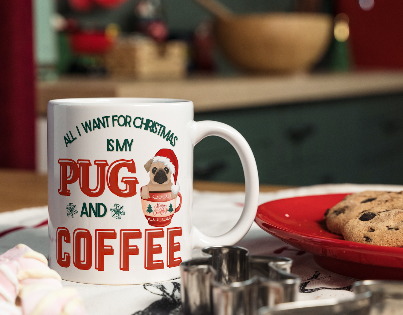 Pug Christmas Coffee Mug 2