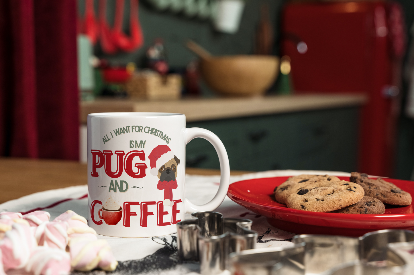 Pug Christmas Coffee Mug 3