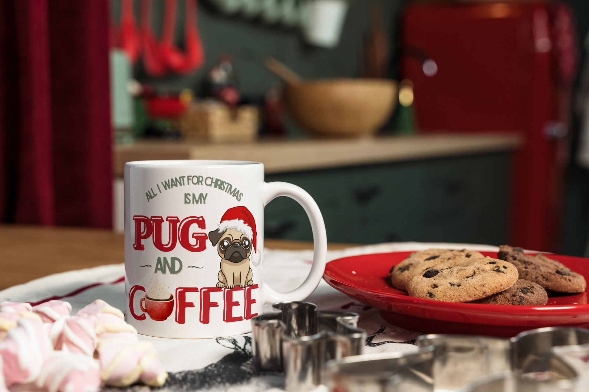 Pug Christmas Coffee Mug 4