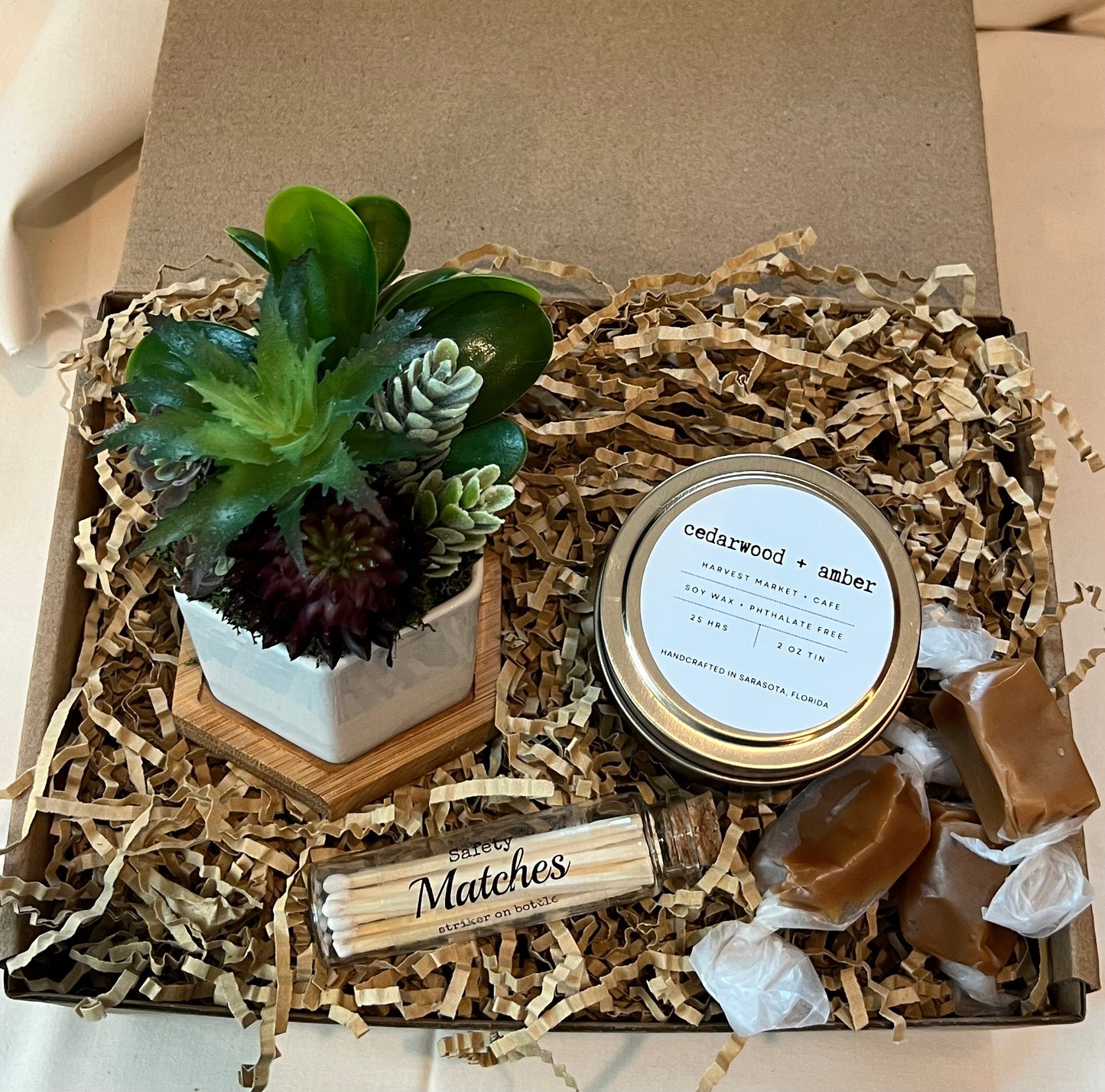 Happy Birthday Gift Box l Custom Birthday Gift l Succulent Gift l Candle Gift l Faux Succulent Gift l Birthday Gift