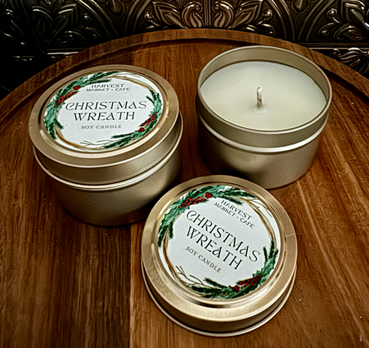 Christmas Wreath Premium Scented Soy Candle